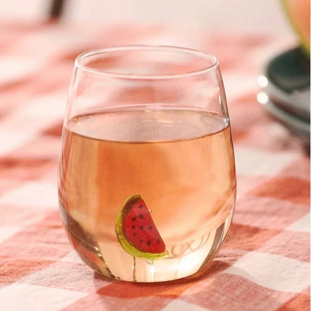 Anthropologie‎ Cheerie Icone Watermelon 3D Figurine Stemless Wine Glass